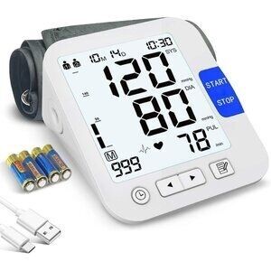 Large Screen Blood Pressure Monitor with XL Cuff Dual User, Heart Rate Detection